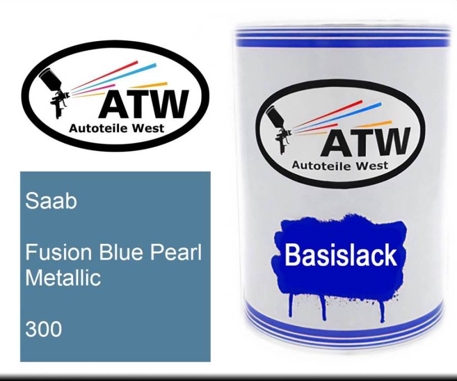 Saab, Fusion Blue Pearl Metallic, 300: 500ml Lackdose, von ATW Autoteile West.